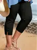 Ropa para Mujer Tallas Grandes 2026 Comercio Exterior Transfronterizo Nueva Moda Casual Vacaciones Color Sólido Pantalones Acortados