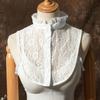 Cuello falso de encaje con orejas de madera para mujer, cuello falso combinable, suéter de otoño e invierno, cuello decorativo, cuello calado, cuello de camisa falso