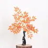 Planta Verde Artificial Nandina Bambu Buquê Novo Estilo Chinês Decoração de Casa Interior Arranjo de Flores Ornamento Floral Planta Biônica Paisagismo