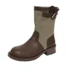 Ropa de Abrigo Patchwork de Otoño Estilo Nuevo 2026 Botas Martin Botas de Trabajo Botas Cortas Retro Estilo Caballero Británico Occidental Tela Negra