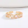 Joyería Estilo Tiktok, Anillo Minimalista de Lujo Ligero con Diamantes Completos para Mujer, Anillo Abierto Versátil de Estilo Ins Minimalista