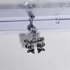 Pingente de Laço Rosa Parafuso de Umbigo Anel de Umbigo de Aço Inoxidável Anjo Novos Ornamentos Umbilicais Joias de Piercing Europeias e Americanas Mais Vendidas