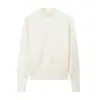 Suéter de punto base de manga larga de color liso con cuello medio alto estilo coreano para mujer, suéter pullover grueso y cálido simple y versátil para otoño e invierno