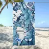 Toalla de Baño de Secado Rápido Absorbente Estilo Océano Azul Verano Transfronteriza Microfibra Dibujos Animados Tortuga Estrella de Mar Toalla de Playa