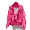 Chaqueta con capucha de alta gama, súper elegante, casual, a la moda, estilo suave, rejuvenecedora, rosa, transpirable, delgada, para protección solar para mujer en verano