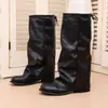 Botas largas adelgazantes para mujer con caña ancha y diseño de pierna plisada apilada, botas de montar de tubo alto hasta la rodilla primavera/otoño 2026