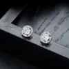 Brincos Cluster de Diamante Cheio de Novo Estilo Transfronteiriços para Homens, Modernos e Versáteis, Brincos de Flor de Íris em Forma de Cruz de Alto Padrão para Mulheres