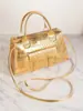 Bolsa Cruzada de Moda de Lujo Ligero con Patrón de Piedra Dorada de Textura de Alta Gama para Mujer, Billetera Portátil para Monedas, Bolsa al por Mayor