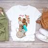 Camiseta de Manga Corta para Mujer Verano Estudiante Talla Europea Comercio Exterior Europeo y Americano 2025 Top Casual Estampado Wish