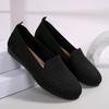 Novo Estilo Transfronteiriço Sapatos Rasteiros Rasos Fly-Knit para Mulheres, Tamanho Grande Tecido Tricotado Respirável Sapatos de Trabalho, Fornecimento Wish