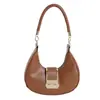 Bolsas de axila Bolso de hombro para el día a día Bolso retro para mujer para Otoño 2024 Nuevo diseño de nicho Color caramelo Media luna Cerdito