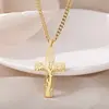 Temu Más Vendido Transfronterizo Nuevo Acero de Titanio para Hombre Collar Cruz Árbol de la Vida Personalizado Marca de Moda Collar de Acero Inoxidable