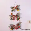 Guirlanda Decorativa de Natal Rattan Pendurado na Porta Decoração de Árvore de Natal Floco de Neve Janela Parede Pendurado Cena Arranjo de Atmosfera