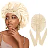 Gorro de Satín Elástico con Cordones de Encaje de una Sola Capa para Dormir Cuidado del Cabello Gorro de Satín de Seda Gorro para Cuidado del Cabello Gorro Mancha Bonnet