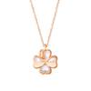 Amor trevo de quatro folhas colar feminino 925 prata esterlina rosa dourado mori clavícula corrente fritillary colar jóias atacado