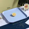 Conjunto de bandejas retangulares grandes nórdicas para uso doméstico, conjunto de xícaras de chá, bandeja de servir e prato de frutas de plástico moderno e criativo