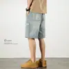 Shorts Casuales de Verano de Color Clásico Retro Americano, Tendencia Sueltos Rectos de Mezclilla de Color Claro para Hombre