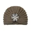 Gorro de Punto con Forma de Flor Incrustada de Diamantes Europeos y Americanos Gorro Baotou Indio Transfronterizo Gorro Cálido de Lana para Otoño e Invierno Gorro de Punto con Protección para los Oídos