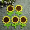 Nuevas Pegatinas de Pared de Tela No Tejida Pegatinas de Pared para Jardín de Infancia Escuela Primaria Aula Pegatinas de Pared de Tela No Tejida Tulipán Girasol Cara Sonriente Flor Pegatinas de Pared