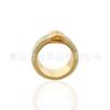 Anel Dourado 18K Banhado a Cobre Padrão Vertical Esmalte Feito à Mão Anel Dopamina Colorido