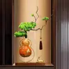 Mueble de TV Creativo de Alto Gama Estilo Chino para Sala de Estar, Decoración de Nicho, Regalo de Inauguración de Casa con Calaba y Pinos de Bienvenida