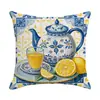 Funda de Almohada de Limón de Verano de Amazon Estilo Océano Fresco Estampado Floral Cojín para Sala de Estar Sofá Mesita de Noche