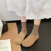 Edição Couro de Vaca Chegada Nova Outono Feminino Bico Redondo Slip-on Duas Formas Sapatos Birkenstock Moda Estilo Coreano Retro Versátil Batata Pequena