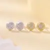 Pendientes de botón redondos con diamantes completos de plata de ley S925 Yuebao Jewelry, Frescos y Únicos, Lujo Ligero, Versátiles, Estilo para el día a día, Pendientes Elegantes al por Mayor