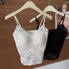 Camisole de Renda com Barbatanas para Mulheres com Bojo, Top Tubinho Sexy Estilo Francês para Usar por Cima, Caimento Justo, Valoriza o Corpo, Design Traseiro Puro e Sedutor