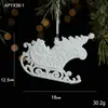 Decoraciones Navideñas Transfronterizas Escena Blanca Brillante Suministros de Decoración Anillo de Ratán Colgante de Puerta Colgante de Tienda Colgante Colgante