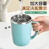 Vaso para enjuague bucal de acero inoxidable 304 para uso doméstico y de dormitorio, vaso para cepillos de dientes de doble capa engrosada para estudiantes y parejas