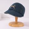 Comercio exterior nuevo sombrero de verano para niños Gorra de mezclilla moda lazo grande hueco superior sombrero de copa color sólido sombrero para el sol