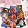 50 Tarjetas de Decoración de Pared Serie Navideña, Postales, Tarjetas de Felicitación Festivas, Copos de Nieve, Tarjetas Festivas para Fiesta de Navidad