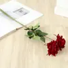 Flor Artificial Melocotón Ramo de una Sola Rosa Adornos para Sala de Estar de Hotel Flor Decorativa Ramo para Arco de Boda Venta Caliente Transfronteriza