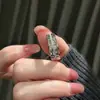 Anillo de Luz LED CNC Brillante de Plata Esterlina S925 Joyería Diseño de Nicho Elegante Estilo Francés Moda Anillo Vintage