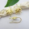 Accesorios de joyería hechos a mano DIY, hojas de fundición de cobre puro, gancho para la oreja, pendientes de latón de color natural, pequeños accesorios, fabricantes al por mayor