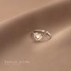 Anillo Nalan Plata S925 Corazón Colorido Anillo Simple Pequeño Corazón de Cristal Lindo Anillo de Cola Femenino J9265