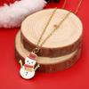 Joyería de moda europea y americana, colgante de muñeco de nieve navideño, gota de color, aceite, personalidad, collar de acero de titanio, regalo femenino transfronterizo, dibujos animados