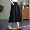 Pantalones de Nylon de Pierna Ancha para Mujer 2026 Verano Nuevo Estilo Holgados Tallas Grandes Color Sólido Cintura Elástica Pantalones de Falda Acampanada Casual Pantalones Cortos