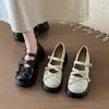 Nuevos Zapatos Mary Jane Blancos de Tacón Bajo Estilo Francés con Lazo y Suela Gruesa para Mujer 2026, para Aumentar la Altura en Verano