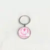 Llavero Colgante de Gema del Tiempo Cinta Rosa Transfronterizo Regalo Pequeño Creativo Anillo de Metal para Llaves