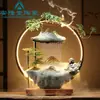 Estilo Zen Chino Oficina Fuente de Agua de la Suerte Adornos Anillo de Lámpara Quemador de Incienso de Flujo Inverso Casa con Circulación de Agua Regalo de Inauguración