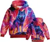 Sudadera con capucha casual para niños, estampado de animales coloridos, impresión 3D, nueva, venta directa del fabricante, suministro de comercio exterior