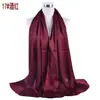 Primavera e Verão novo elegante versátil cor sólida plissado natural chiffon bico fechado lenço lenço lenço em estoque atacado transfronteiriço