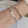 Pulsera Sencilla para Nariz Japonesa y Coreana para Mujer Chapada en Plata 925 Tendencia Ins Versión con Letras Sencillas Pulsera Personalizada para Estudiante