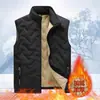 Chaleco para Hombre Otoño e Invierno Más Terciopelo Sin Mangas Cálido Chaleco para Hombro Chaqueta de Algodón Rellena de Plumón Estilo Pareja Ropa Exterior de Talla Grande de Comercio Exterior