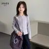 Chamarra para Niñas YOJIA 2026 Otoño Nuevo Estilo Sencillo Camisa con Cremallera para Niños, Top de Manga Larga de Color Sólido para Niños Mayores