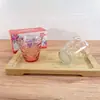 Venta directa juego de seis piezas de vaso de gota de lluvia de colores juego de dos piezas de vaso arcoíris juego de vasos de cristal regalos promocionales publicitarios