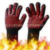 Guantes Dobles Cortos de Aislamiento de Alta Temperatura Silicona Cocina Barbacoa Cocina Antiescaldado Poliéster Algodón Guantes Protectores de Alta Temperatura