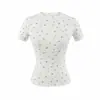 9127-Camiseta de Moda con Cuello Redondo y Mangas Cortas Estilo Europeo y Americano para Mujer 2026 Nueva Colección Primavera y Verano Top Sexy Adelgazante